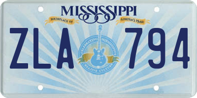 MS license plate ZLA794