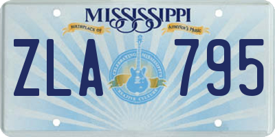 MS license plate ZLA795
