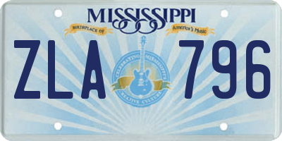 MS license plate ZLA796