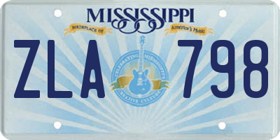MS license plate ZLA798