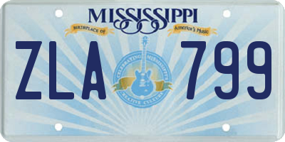 MS license plate ZLA799