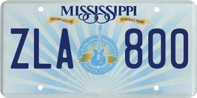 MS license plate ZLA800