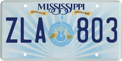 MS license plate ZLA803