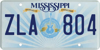 MS license plate ZLA804