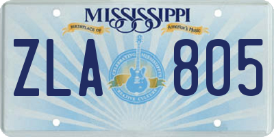 MS license plate ZLA805