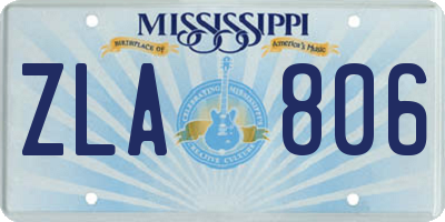 MS license plate ZLA806