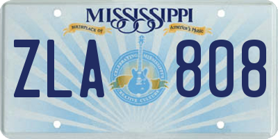 MS license plate ZLA808