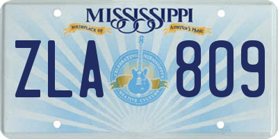 MS license plate ZLA809