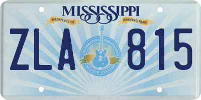 MS license plate ZLA815