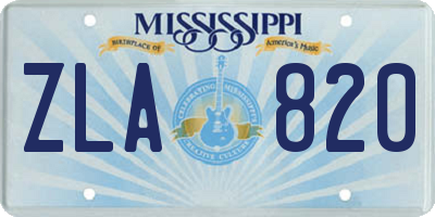 MS license plate ZLA820