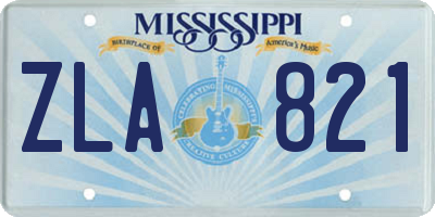 MS license plate ZLA821