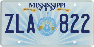 MS license plate ZLA822
