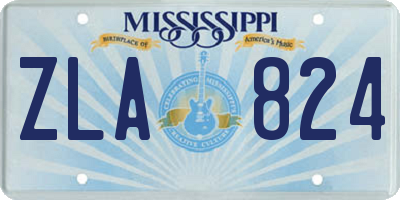 MS license plate ZLA824