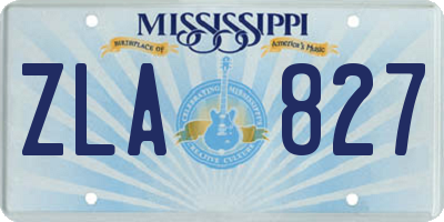 MS license plate ZLA827