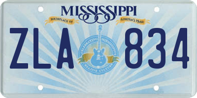 MS license plate ZLA834