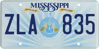 MS license plate ZLA835