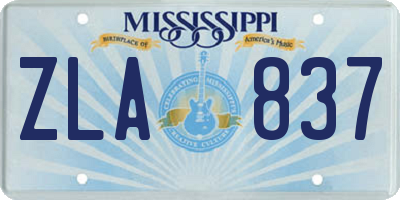 MS license plate ZLA837