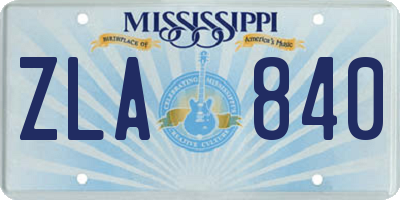 MS license plate ZLA840