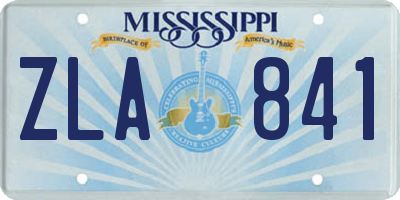 MS license plate ZLA841