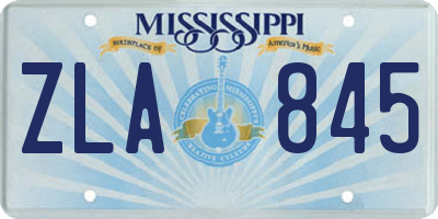 MS license plate ZLA845