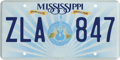 MS license plate ZLA847