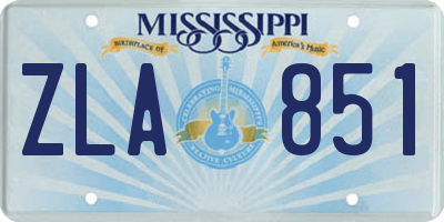 MS license plate ZLA851