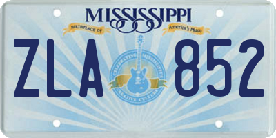 MS license plate ZLA852