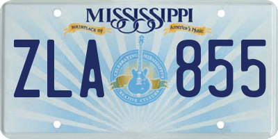 MS license plate ZLA855