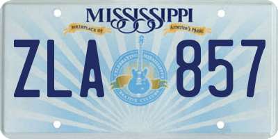 MS license plate ZLA857