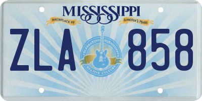 MS license plate ZLA858