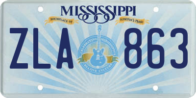 MS license plate ZLA863