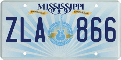 MS license plate ZLA866