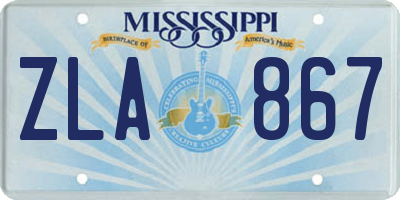 MS license plate ZLA867