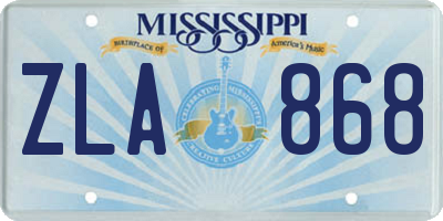 MS license plate ZLA868