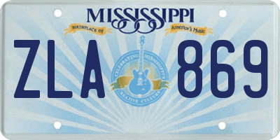 MS license plate ZLA869