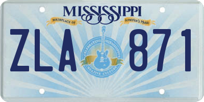 MS license plate ZLA871