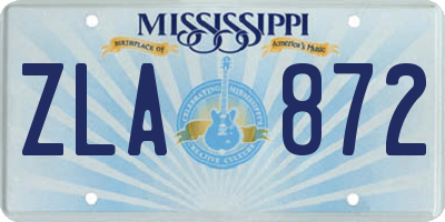MS license plate ZLA872