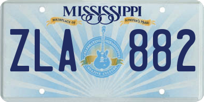 MS license plate ZLA882