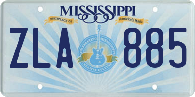 MS license plate ZLA885