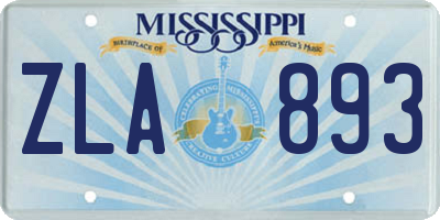 MS license plate ZLA893