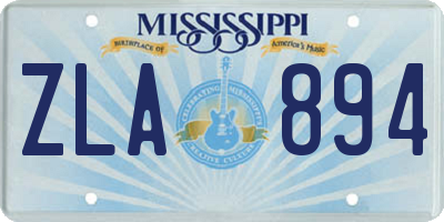 MS license plate ZLA894