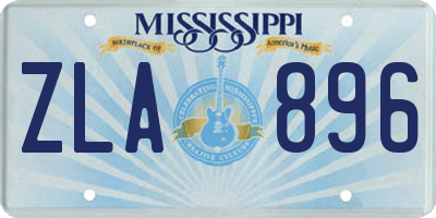 MS license plate ZLA896