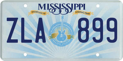 MS license plate ZLA899