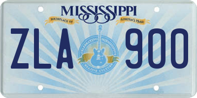 MS license plate ZLA900