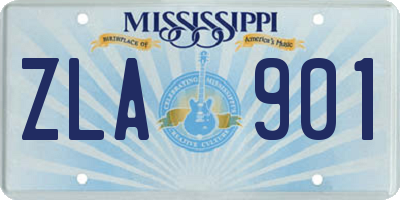 MS license plate ZLA901