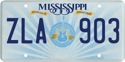 MS license plate ZLA903