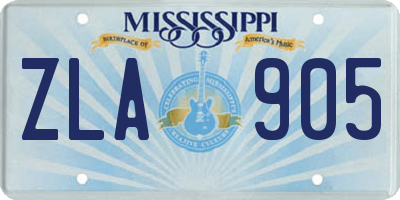 MS license plate ZLA905