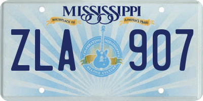 MS license plate ZLA907