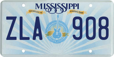 MS license plate ZLA908