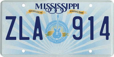 MS license plate ZLA914